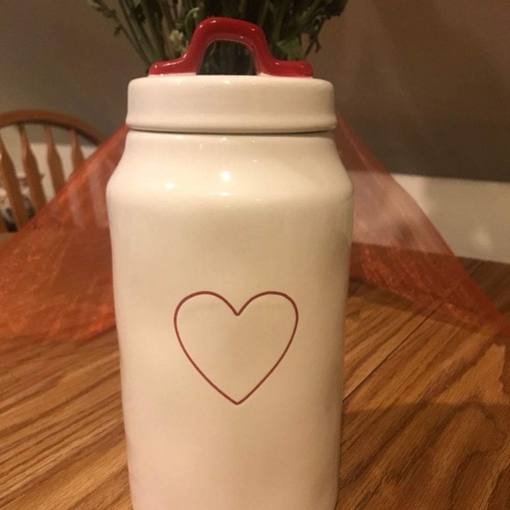 Rae Dunn LARGE RED HEART Canister